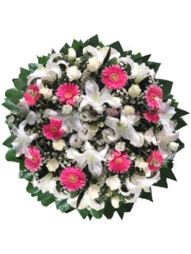 COROA DE FLORES TAMANHO P ROSA 2 ESPECIAL