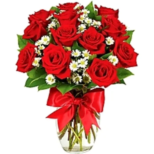 ARRANJO DE ROSAS VERMELHAS NACIONAL - 1 DÚZIA