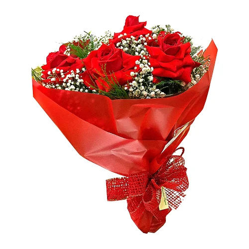 BUQUÊ DE ROSAS COLOMBIANAS ABERTAS COM 06 UNI