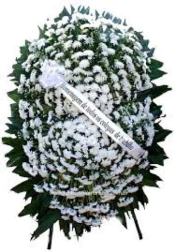 COROA DE FLORES BRANCA TAMANHO G POLAR