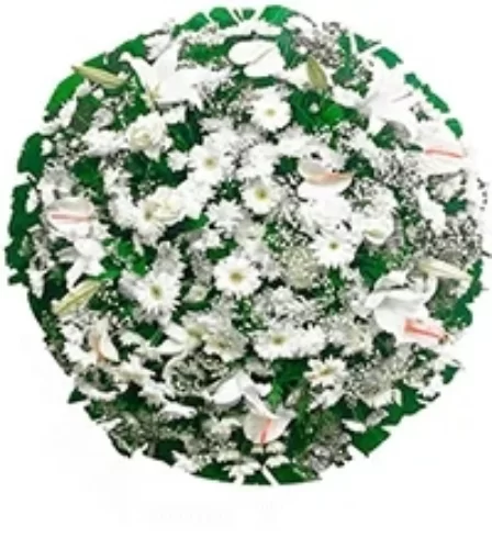 COROA DE FLORES TAMANHO P BRANCA 2