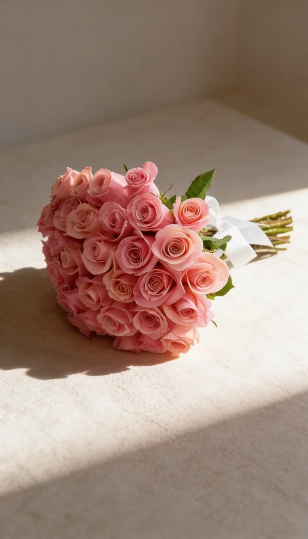 BUQUÊ DE ROSAS ROSA COM 30 UNI