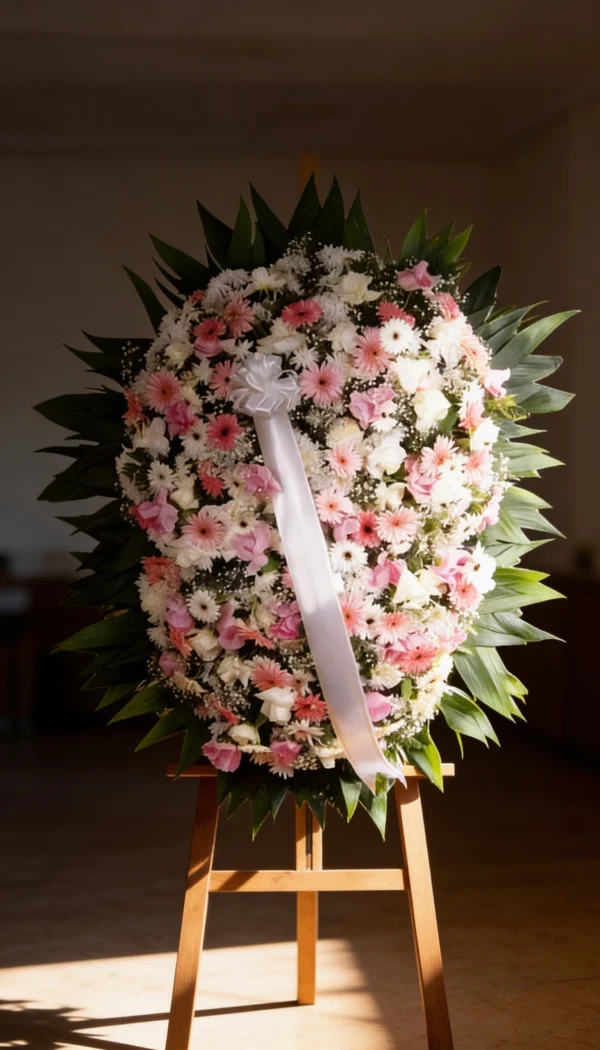 COROA DE FLORES COM ROSAS