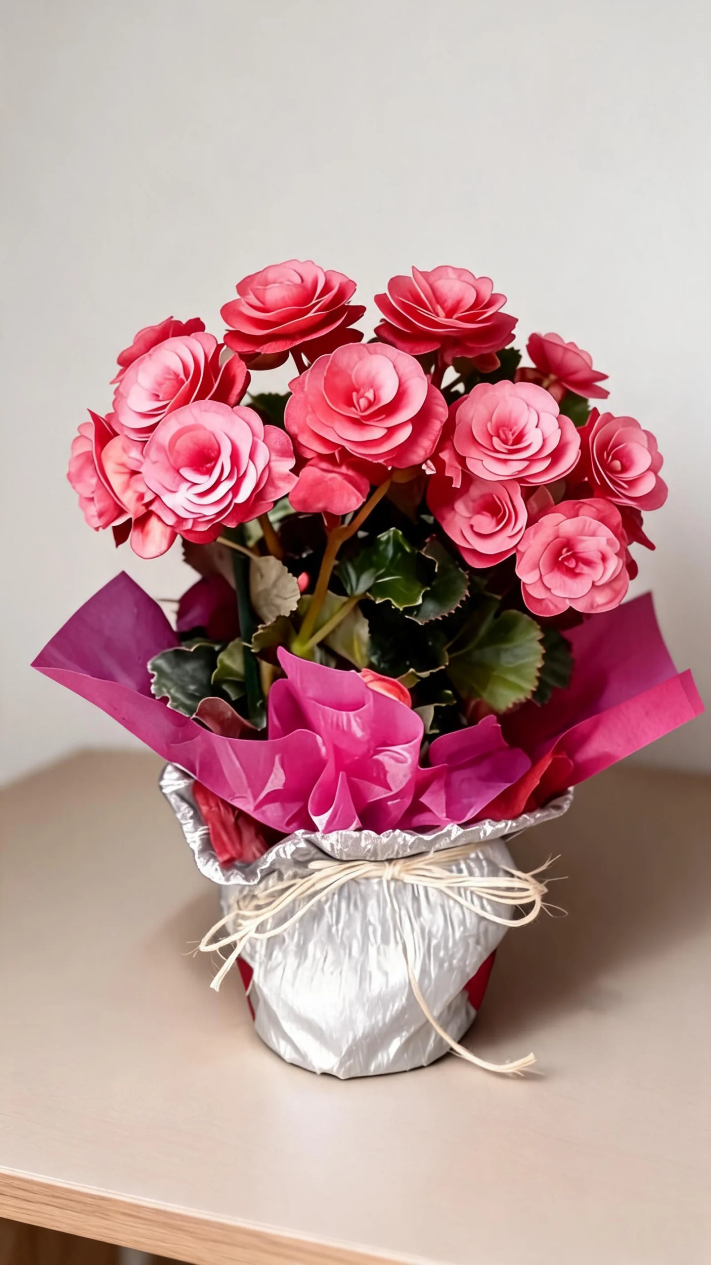 Begônia Rosa no Crepom - Imagem 5