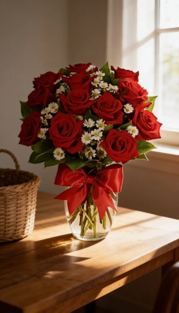 Arranjo De Rosas Vermelhas Nacional - 1 Dúzia