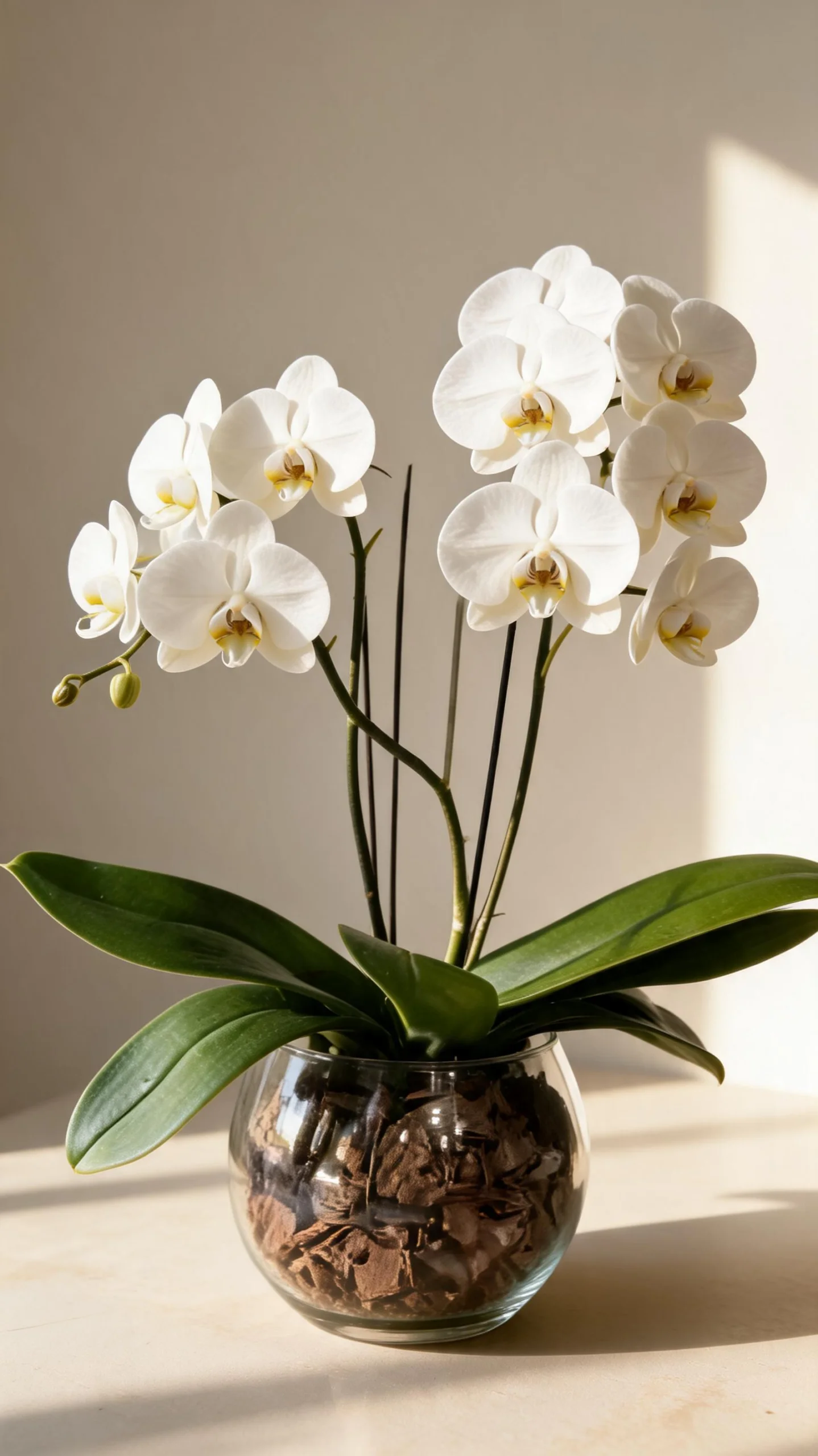 Orquídeas 3 hastes 14+ no vidro - Imagem 2