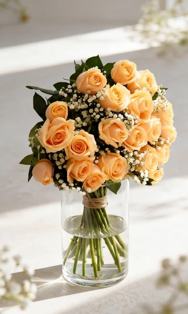 BUQUÊ DE ROSAS CHAMPANHE 2 DUZIAS