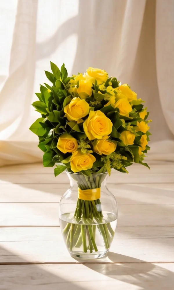 BUQUÊ DE ROSAS AMARELAS 2 DUZIAS