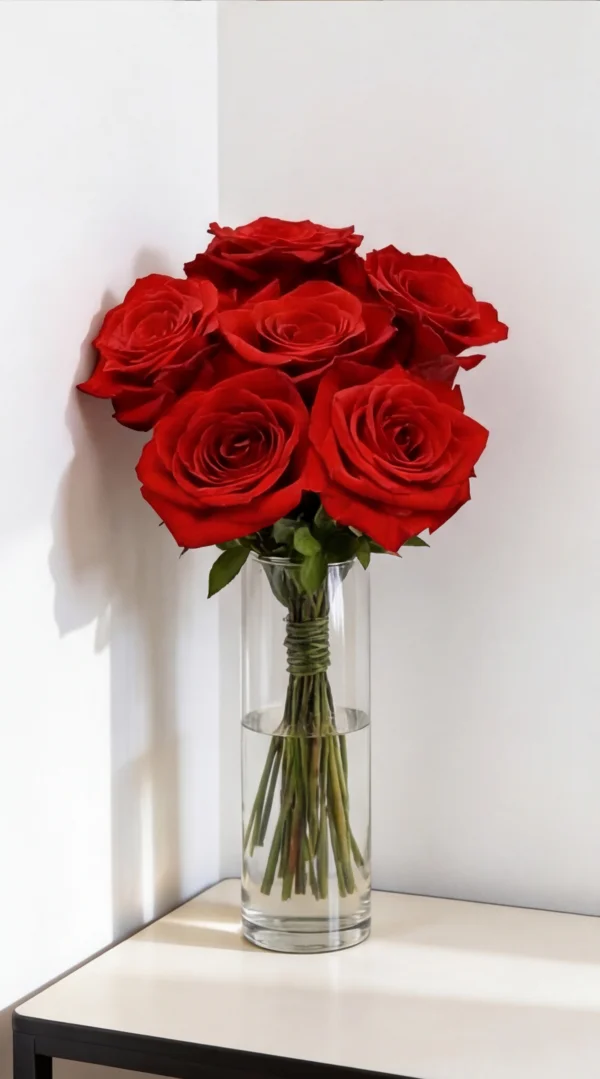 Arranjo De Rosas Colombianas 6 Rosas - Com Cilindro