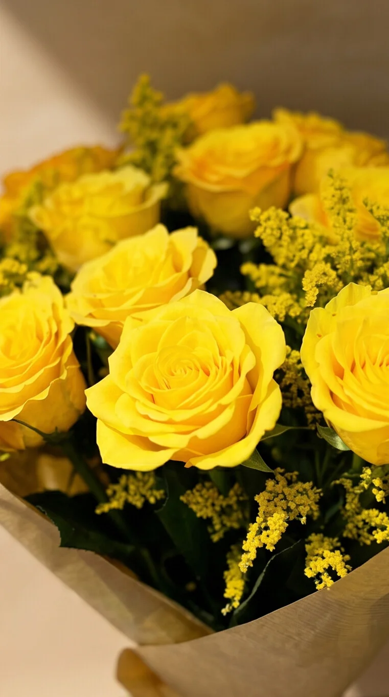 BUQUÊ DE ROSAS AMARELAS 1 DUZIA - Imagem 2