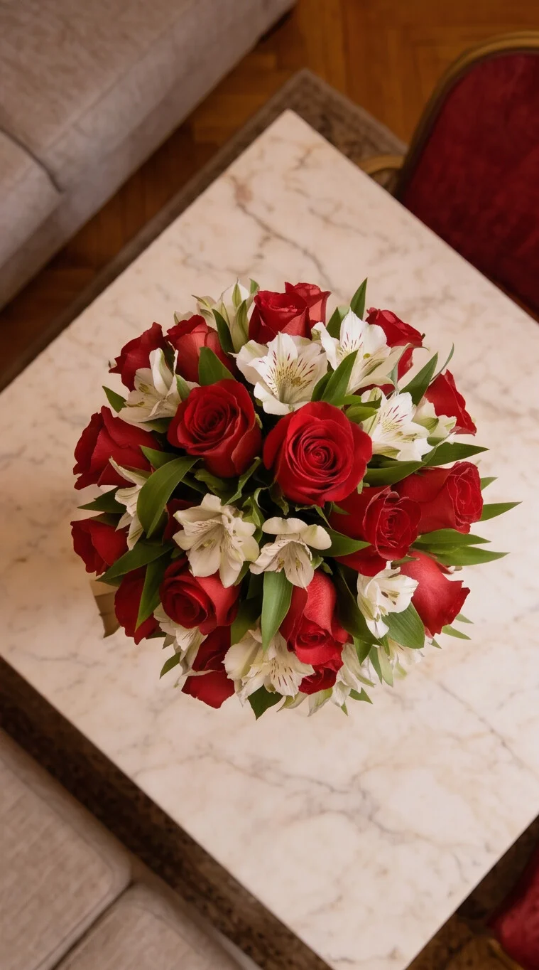 Buquê de Rosas Vermelhas com Astromélias - Imagem 3