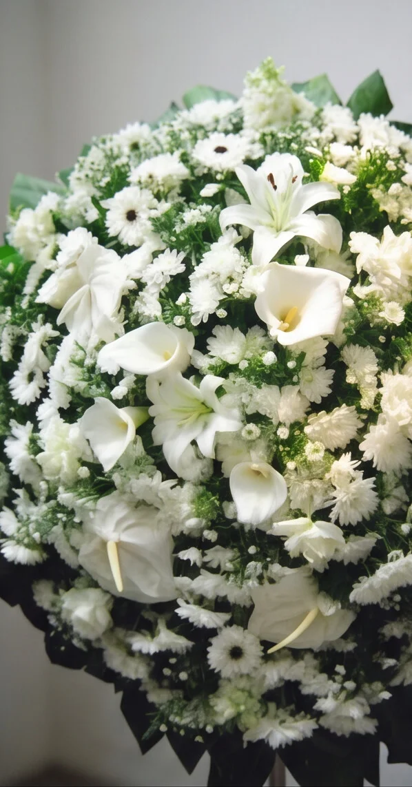 COROA DE FLORES TAMANHO P BRANCA 3 - Imagem 2