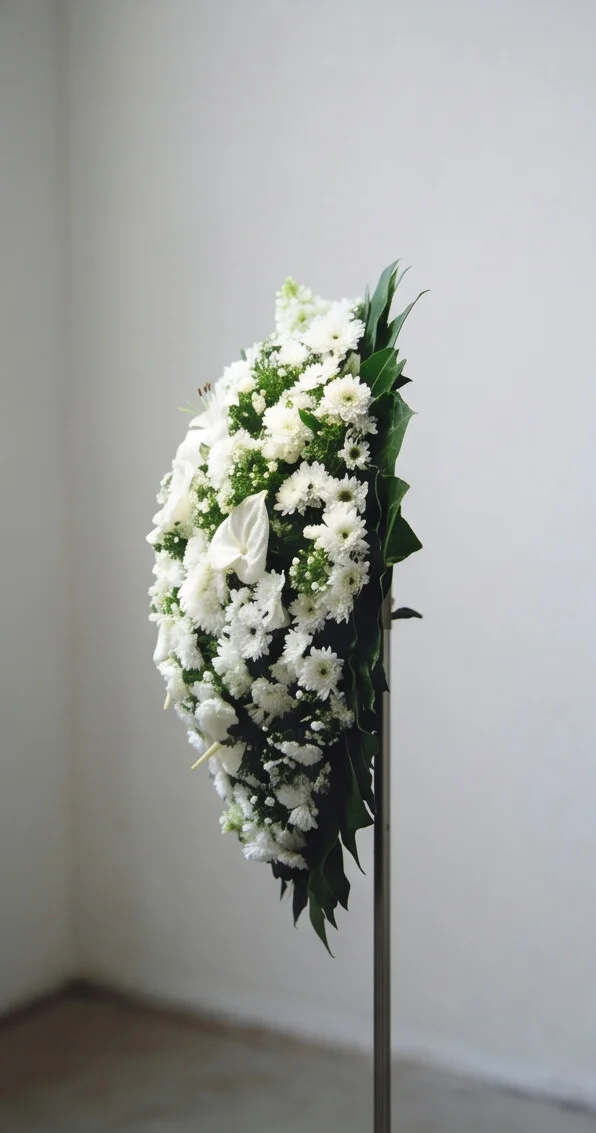 COROA DE FLORES TAMANHO P BRANCA 3 - Imagem 4