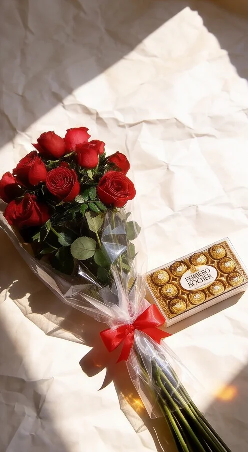 BUQUÊ DE ROSAS NACIONAL VERMELHAS 1 DUZIA COM CHOCOLATE