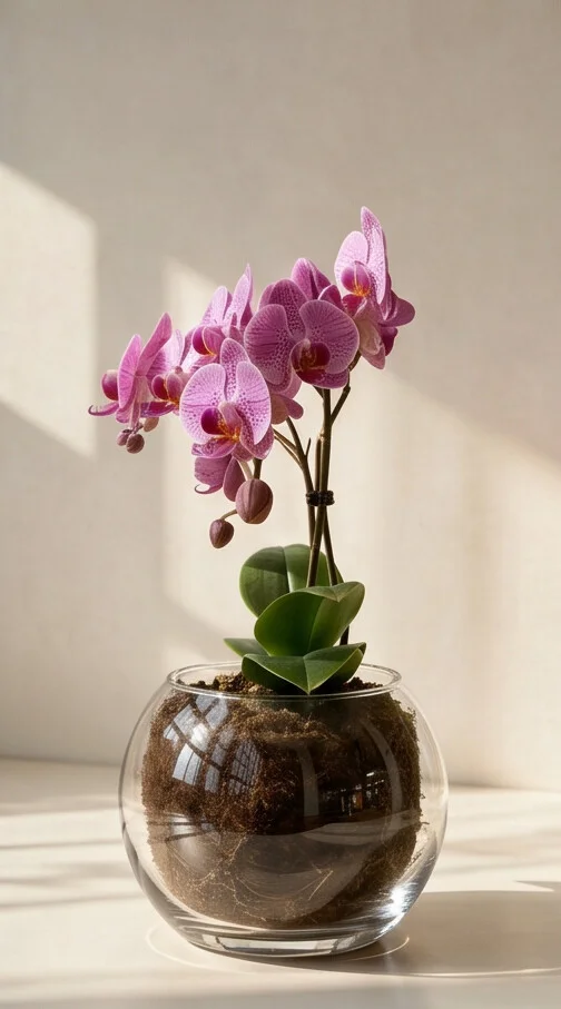 Orquídea Phalaenopsis Exótica no Aquário de Vidro - Imagem 5