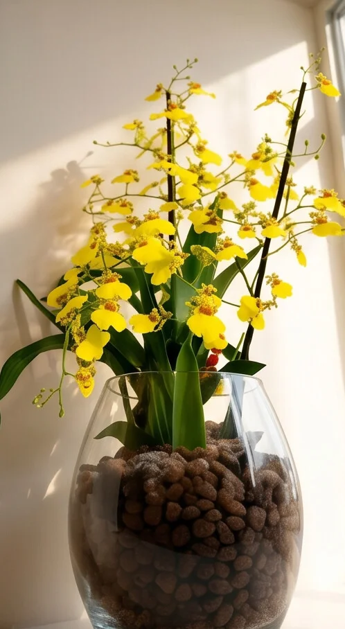 Orquídea Chuva de Ouro no Aquário de Vidro - Imagem 2