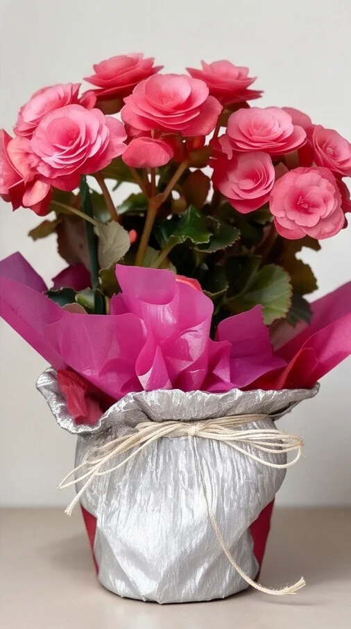 Begônia Rosa no Crepom - Imagem 4