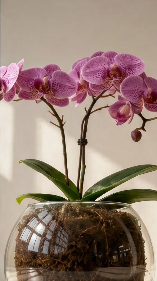 Orquídea Phalaenopsis Exótica no Aquário de Vidro - Imagem 3
