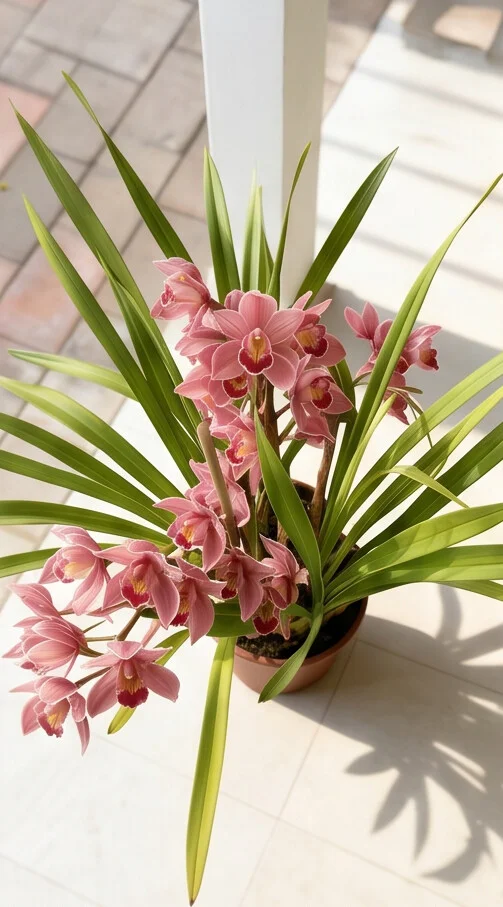 Orquídea Cymbidium Rosa no Crepom