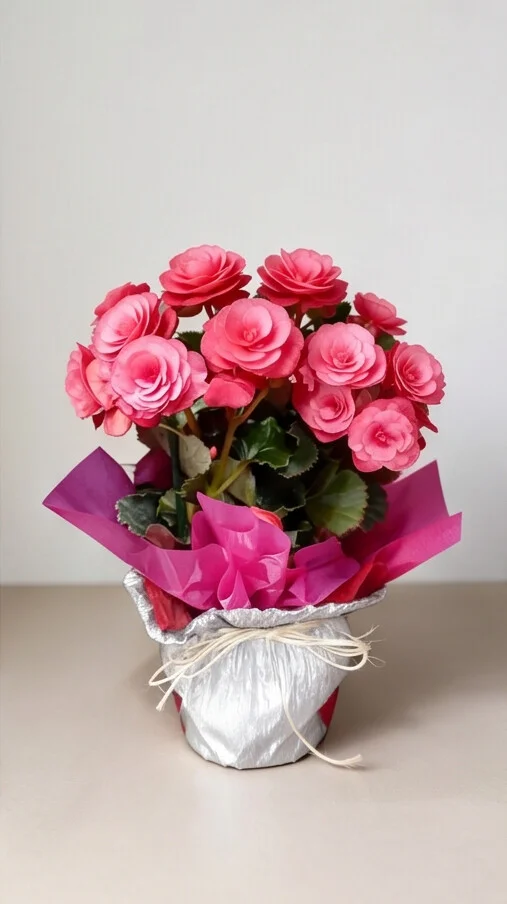 Begônia Rosa no Crepom - Imagem 3