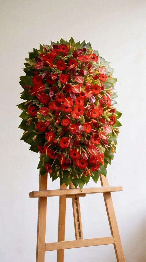 COROA DE FLORES TAMANHO G RUBRO