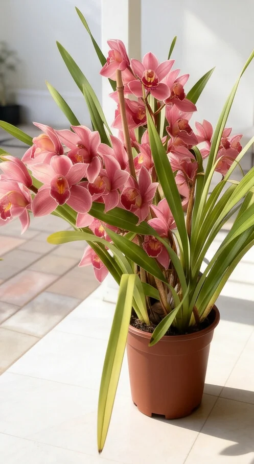 Orquídea Cymbidium Rosa no Crepom - Imagem 6