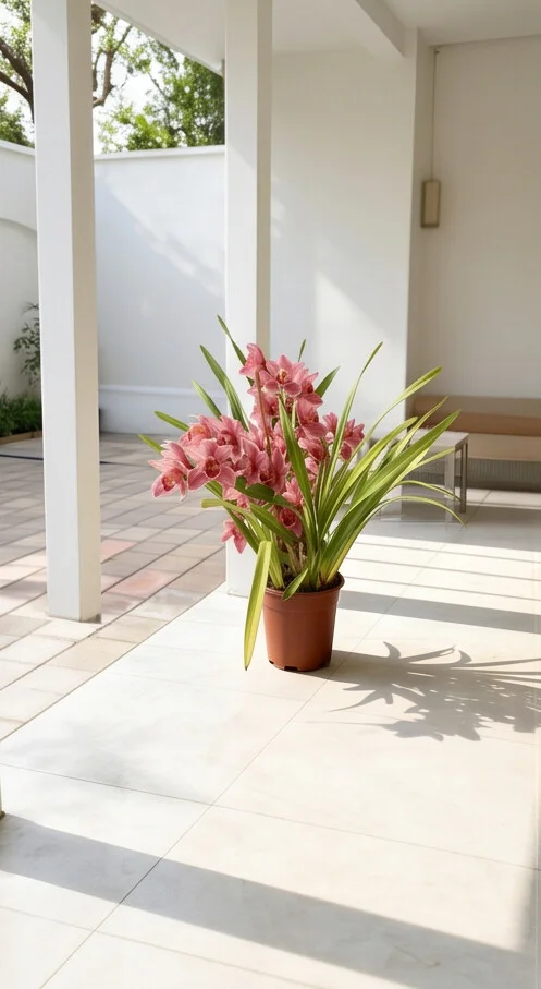 Orquídea Cymbidium Rosa no Crepom - Imagem 5