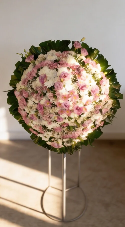 COROA DE FLORES TAMANHO P ROSA 2 - Imagem 5