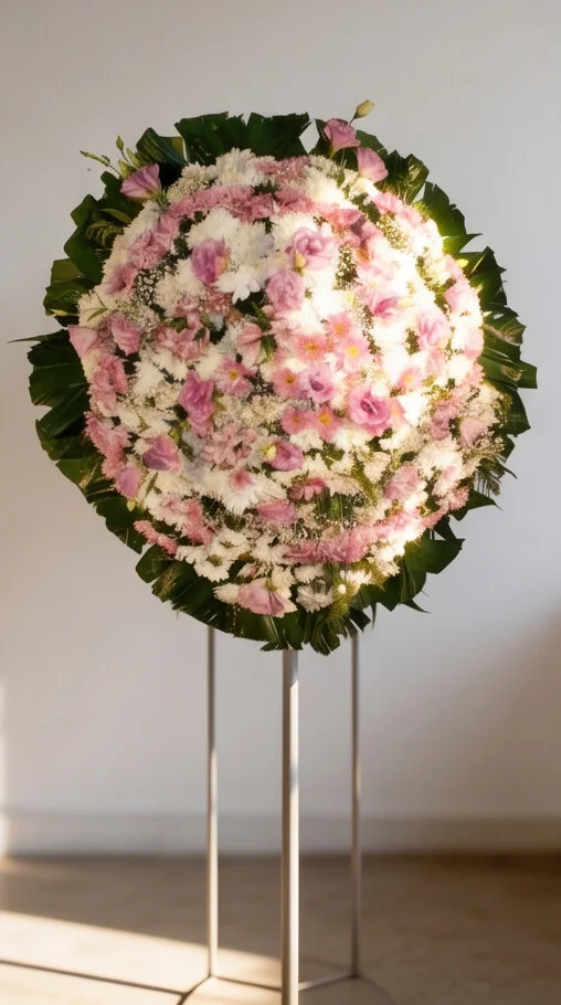 COROA DE FLORES TAMANHO P ROSA 2 - Imagem 3
