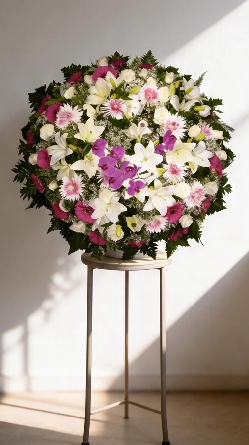 COROA DE FLORES TAMANHO P ROSA 3 ESPECIAL - Imagem 3
