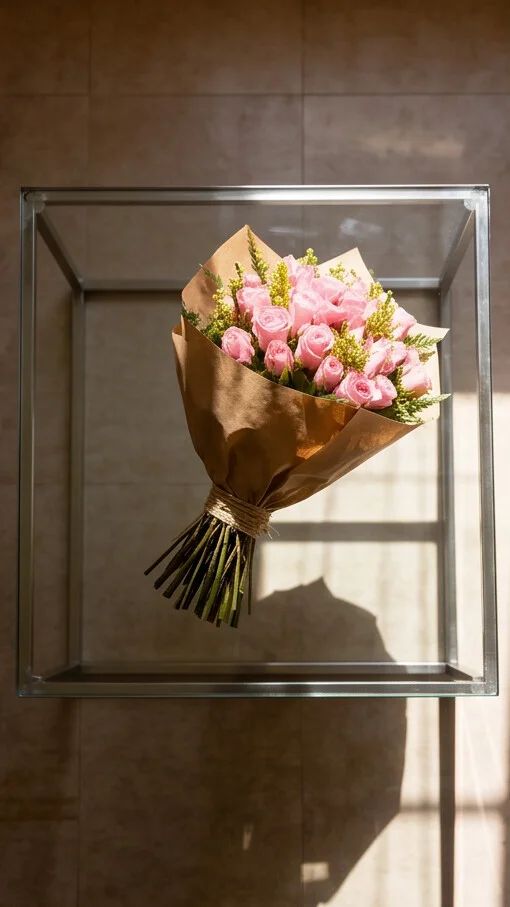 BUQUÊ DE ROSAS ROSA 2 DÚZIAS