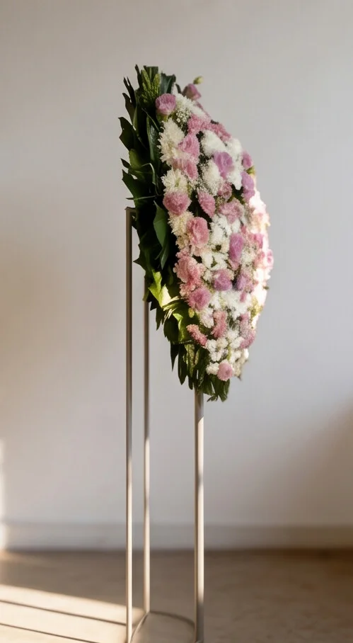 COROA DE FLORES TAMANHO P ROSA 2 - Imagem 2
