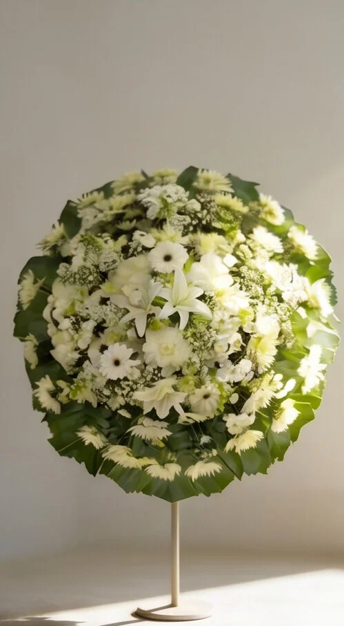 COROA DE FLORES TAMANHO P BRANCA 1