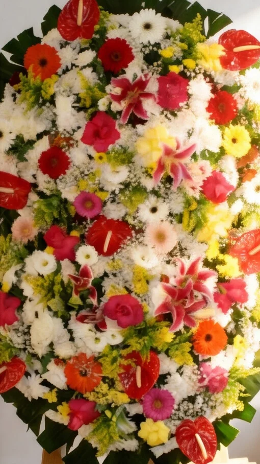 COROA DE FLORES TAMANHO G CORES 1 - Imagem 4