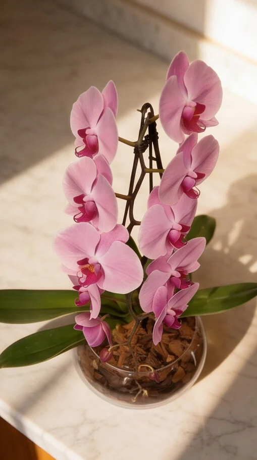 Orquídea Phalaenopsis em Aquário de Vidro - Imagem 5