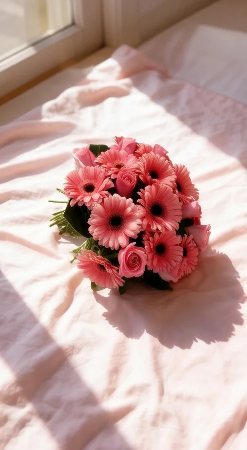 BUQUÊ DE ROSAS E GERBERAS PINK 1 DÚZIA