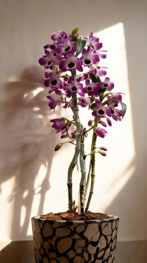 Orquídea Dendobrium no Cachepô de Madeira - Imagem 4