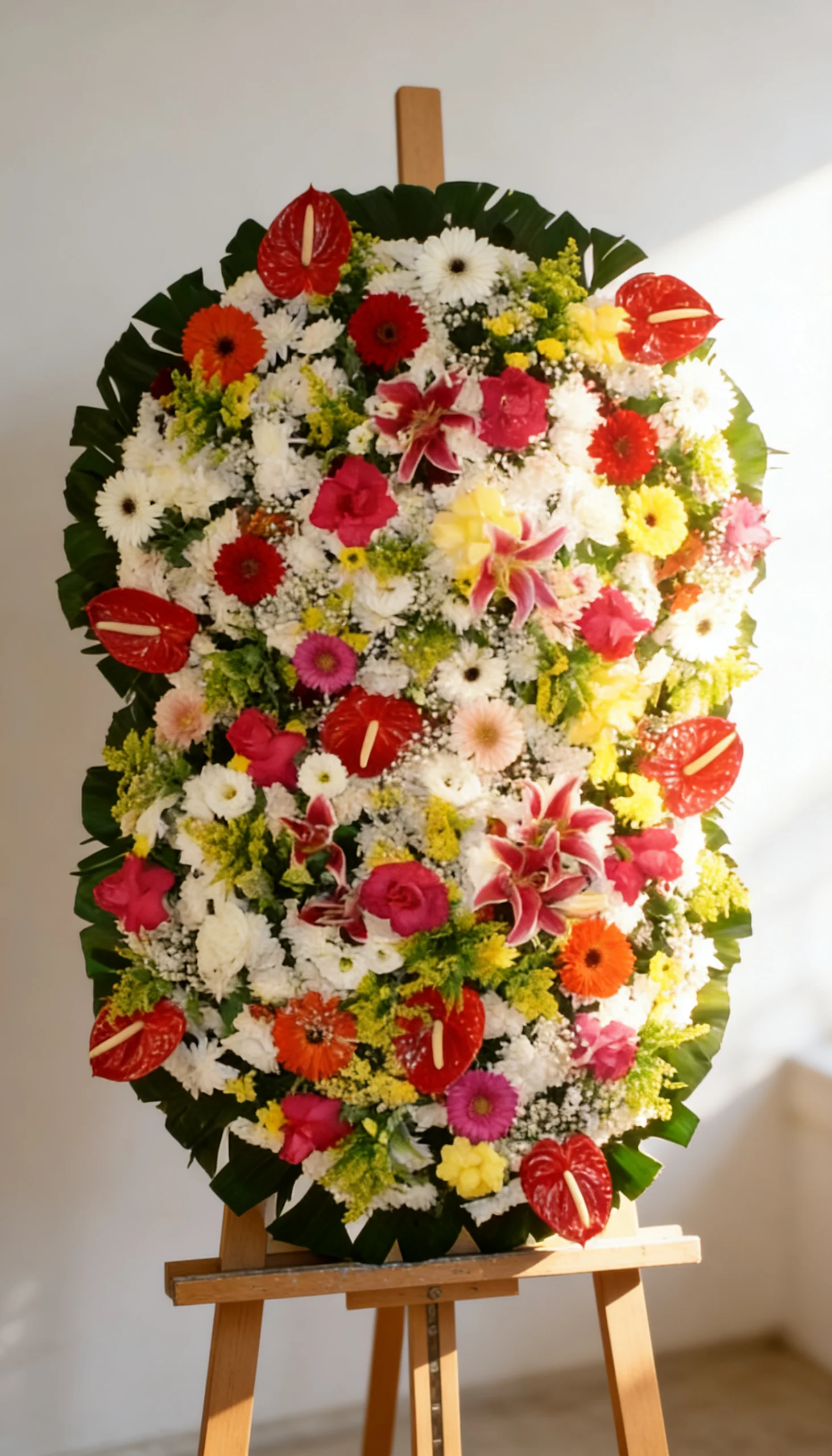COROA DE FLORES TAMANHO G CORES 1 - Imagem 5