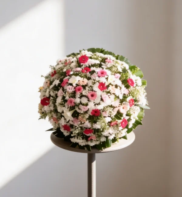 COROA DE FLORES TAMANHO P ROSA 1