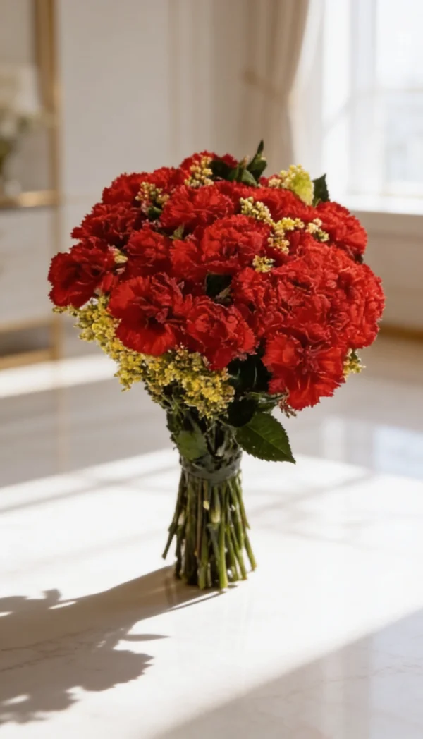 BUQUÊ DE ROSAS E CRAVOS VERMELHOS