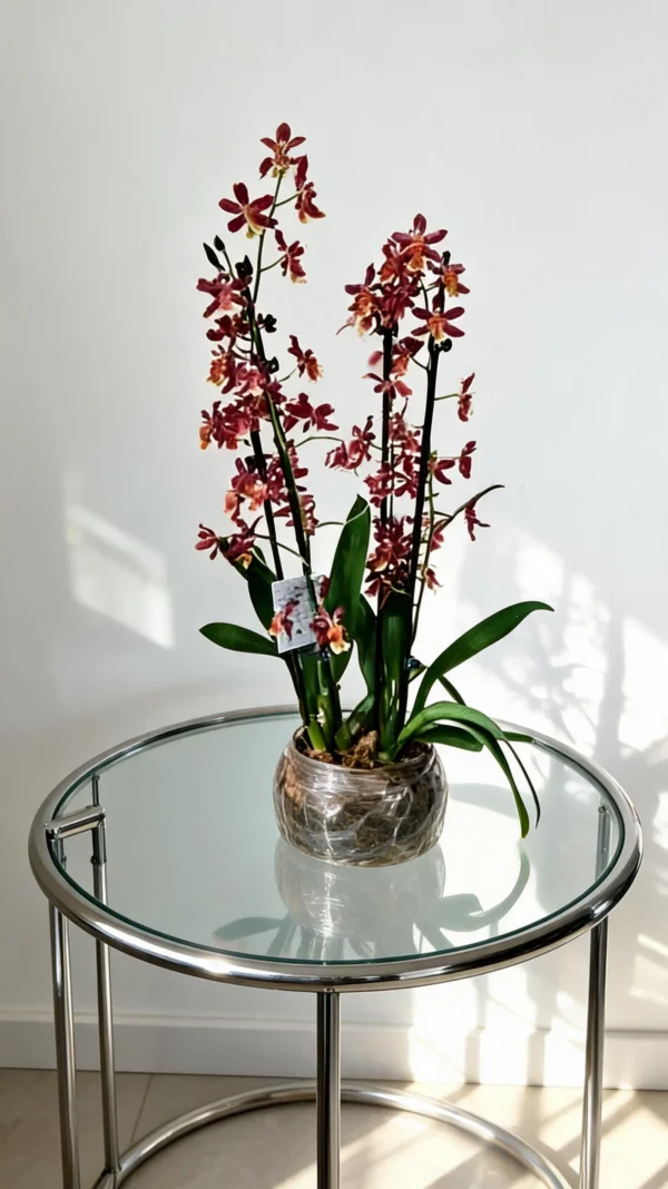 Orquídea Cambria Colmanara no Aquário de Vidro