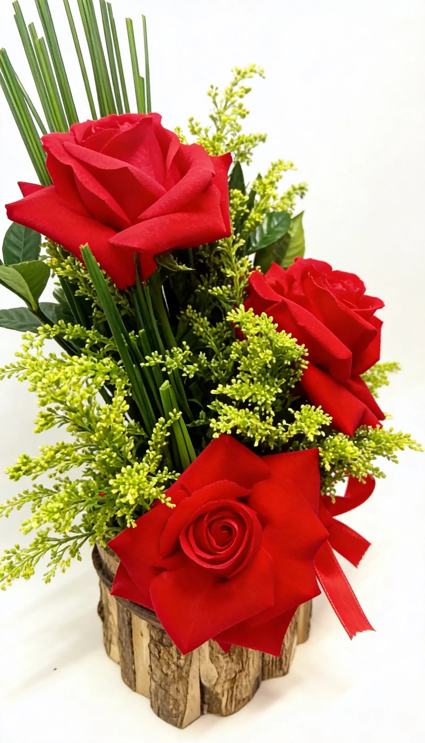 Arranjo De Rosas Com 3 Colombianas, Junco E Tango - Imagem 4